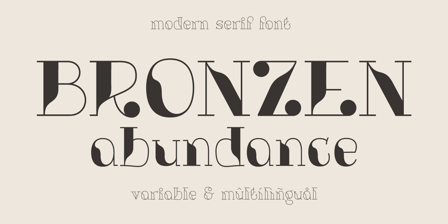 Пример шрифта Bronzen Abundance Line